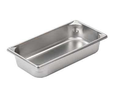 Vollrath 30322 Pan V Food Pan, 1/3 Size 2.5" Deep, 2.6 Qt, 22-Gauge Stainless Steel, NSF, USA — Case of 6 pieces