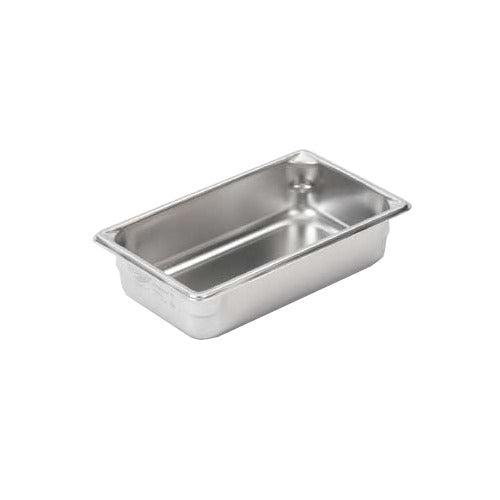 Vollrath 30342 Super Pan V Food Pan, 1/3 Size, 4" Deep, 4.1 Qt, 22 Gauge, 300 Series Stainless Steel — Case of 6 pieces