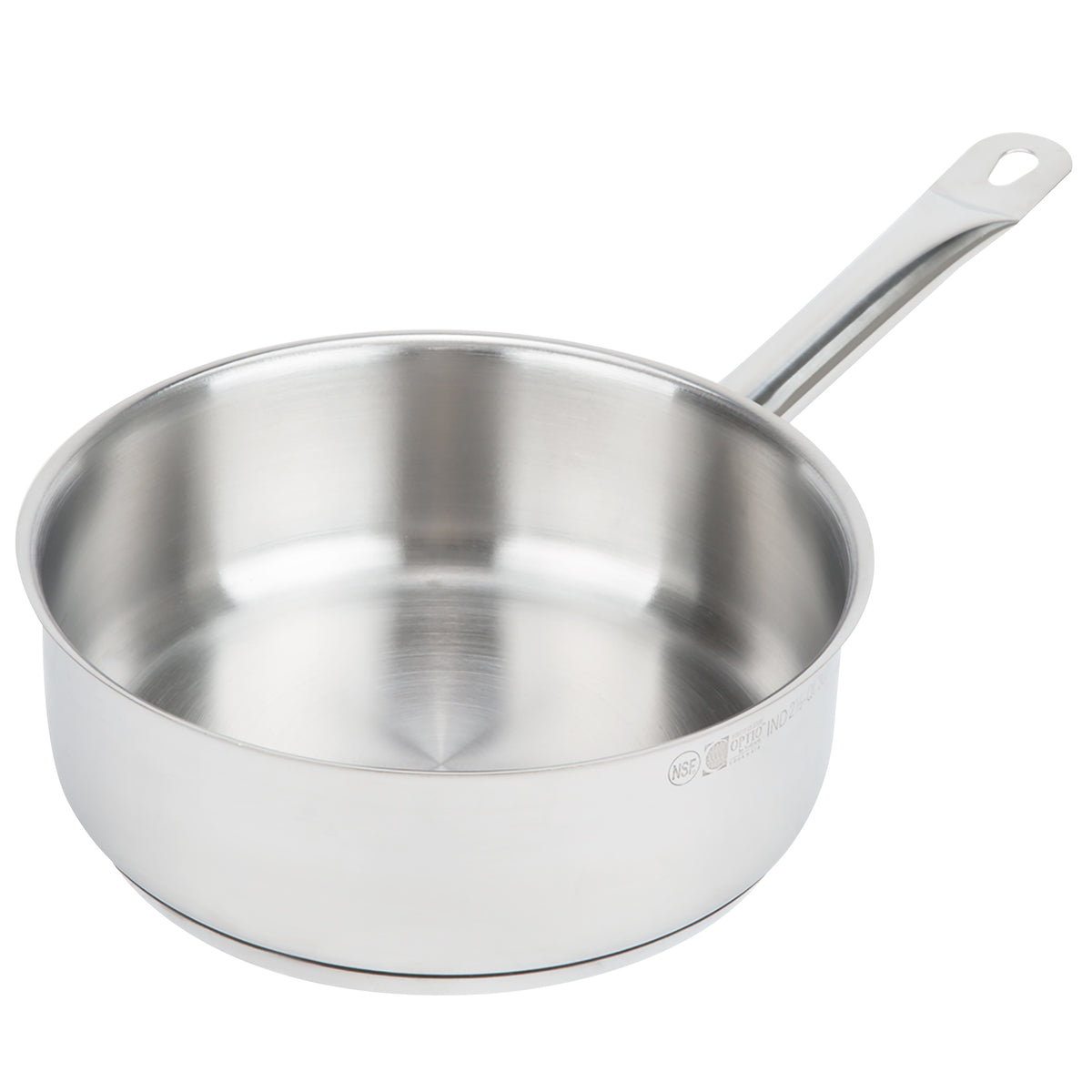 Vollrath 3801 Optio Saute' Pan, 2-1/2 Quart, 7.88" Dia., 3.13" Deep, Stainless Steel, Natural Finish — Case of 2 pieces