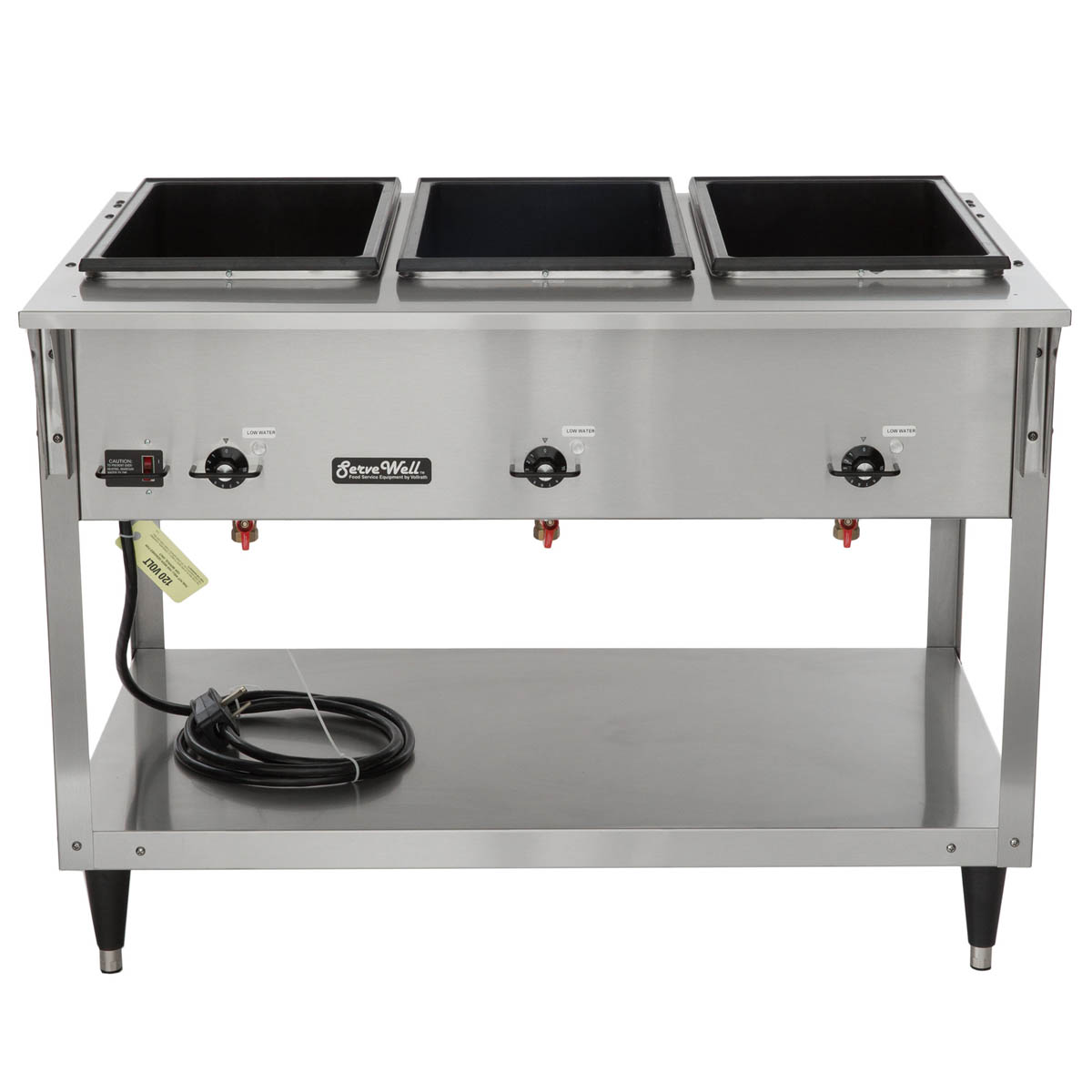 Vollrath 38213 46" ServeWell SL-Hot Food Table w/ (3) Sealed Wells and Undershelf