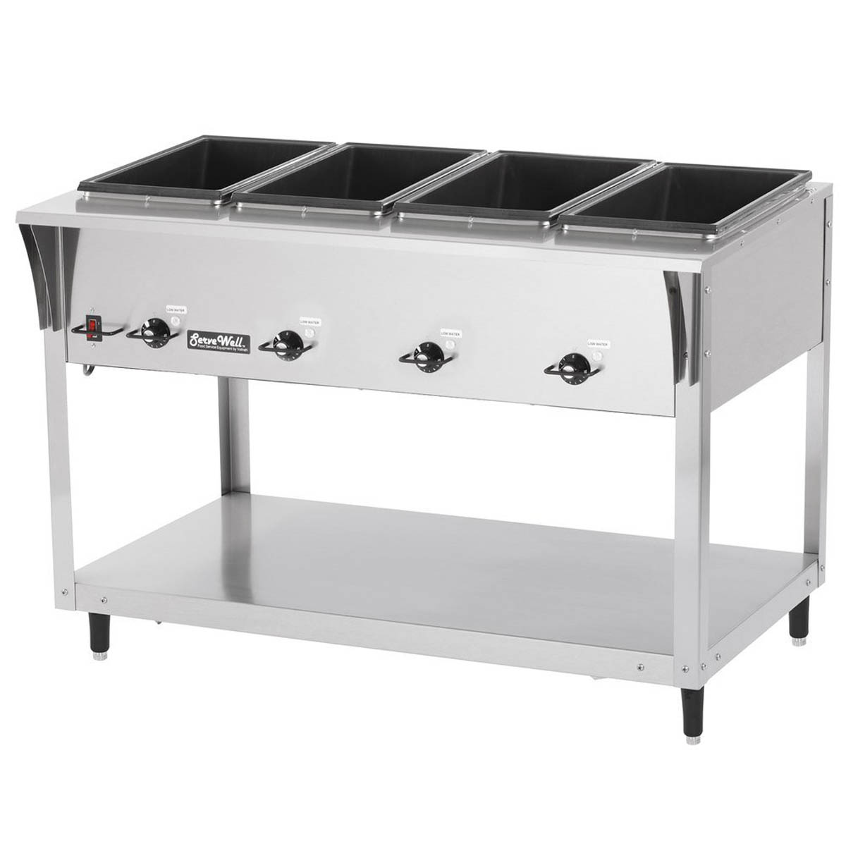 Vollrath 38214 60-11/16" ServeWell SL-Hot Food Table w/ (4) Sealed Wells and Undershelf