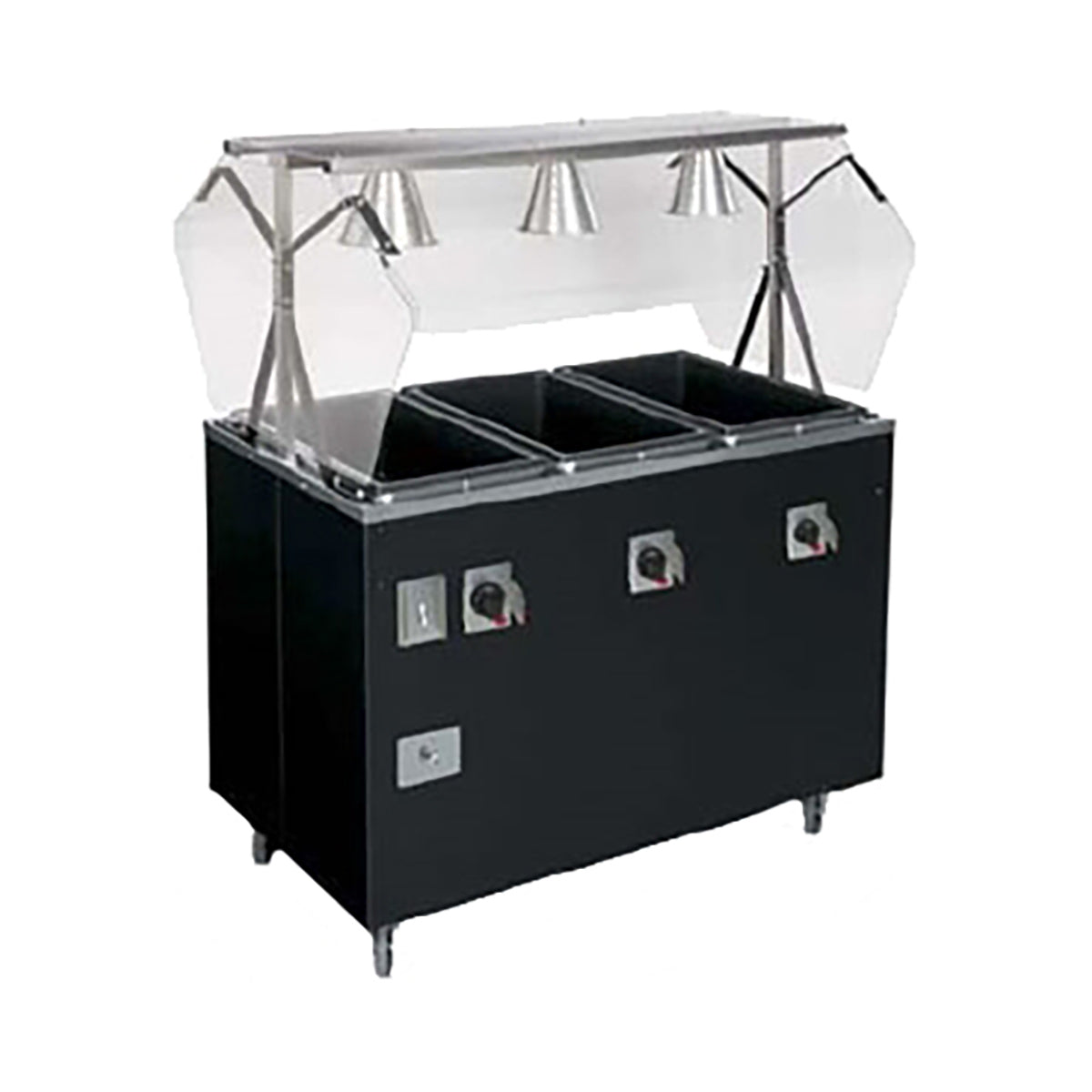 Vollrath 38709 46" 2-Series Affordable Portable (3) Open Well Hot Food Station