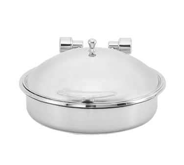 Vollrath 46123 Intrigue Top Chafer - 6-Qt 18/8 SS Trim, 18-0 Pans, Cover With Hinge, 45°/90° Tilt