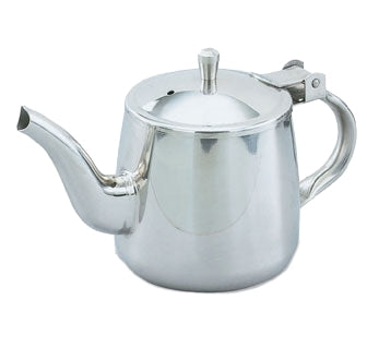 Vollrath 46310 Gooseneck Teapot, Stainless Steel, Mirror Finish, 10 Ounce, Hinged Cover — Case of 12 pieces