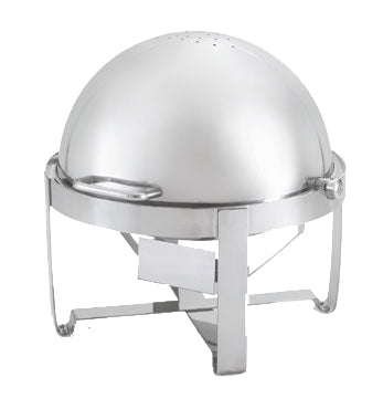 Vollrath 46360 Avenger Economy Chafer - Roll-Top 6-Qt, 18/8 Stainless Steel, 90° Open - 18-1/2"x18"