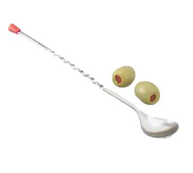 Vollrath 46784 Bar Spoon - 11" Stainless Steel Stirrer with Plastic Tip, Bartending Utensil — Case of 24 pieces