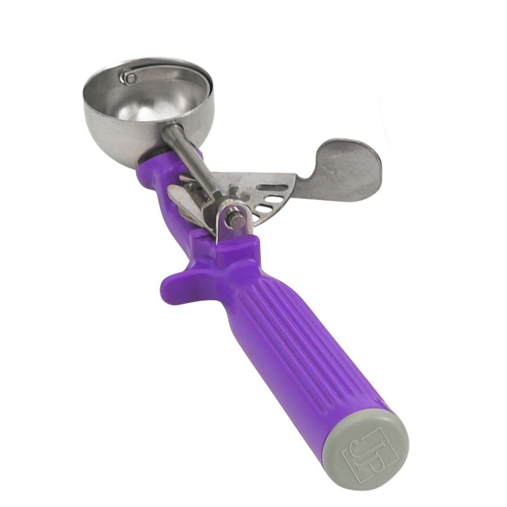 Vollrath 47147 Disher Size 40, 3/4 Oz Capacity, 1-9/16" Bowl Dia., Steel, Orchid Plastic Handle — Case of 12 pieces
