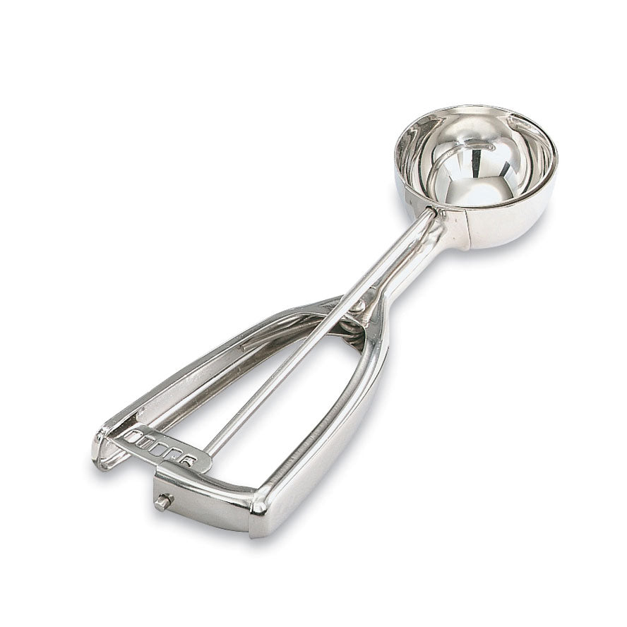 Vollrath 47150 Disher, Round Bowl, Size 8, 4 Oz Capacity, Stainless Steel, Squeeze Handle — Case of 12 pieces