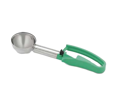 Vollrath 47373 Ice Cream Disher, 2-3 oz Capacity, #12 2-1/2" Dia, Steel Scoop, Green 7-7/8" Handle — Case of 12 pieces