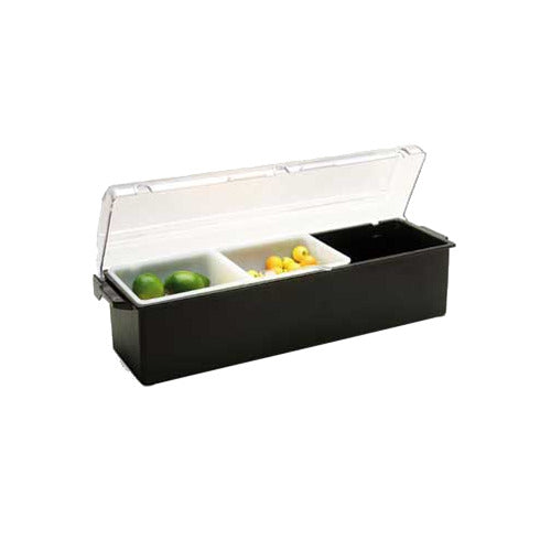 Vollrath 4762-06 Kondi-Keeper Condiment Dispenser, 18", 3 Section, Plastic, Black