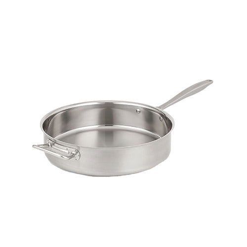 Vollrath 47747 Intrigue Steel Sauté Pan, 9-1/2 Quart, 14-1/16" Dia, 3-1/2" Deep, Aluminum Clad Bottom