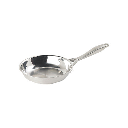 Vollrath 47750 Intrigue Fry Pan, 7-13/16" Dia, 1-11/16" Deep, 18-8 SS Bottom, Handle, Natural Finish
