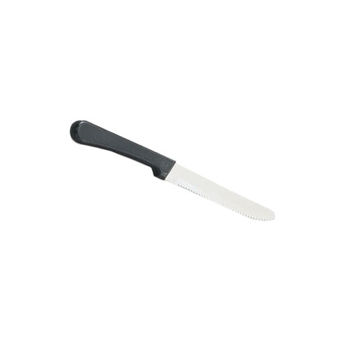 Vollrath 48143 Steak Knife, Round Tip, 4-3/4" Blade, Black Plastic Handle, Serration - 1 Dozen — Case of 2 dozens