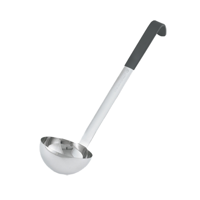 Vollrath 4980420 Ladle, 4 oz One-Piece Stainless Steel, Black Kool-Touch Handle 12-5/8" Mirror Bowl — Case of 12 pieces