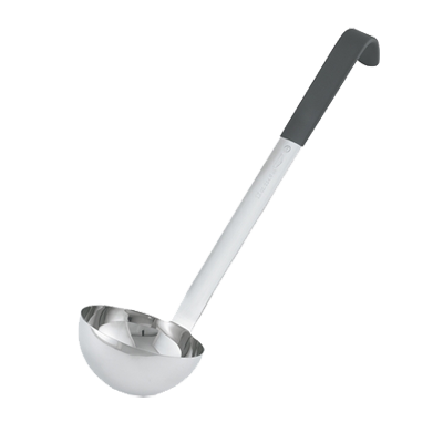 Vollrath 4980820 8-Oz Ladle, 12-5/8" Black Kool-Touch Handle, 18/8 Stainless Steel Bowl, Warranty — Case of 12 pieces