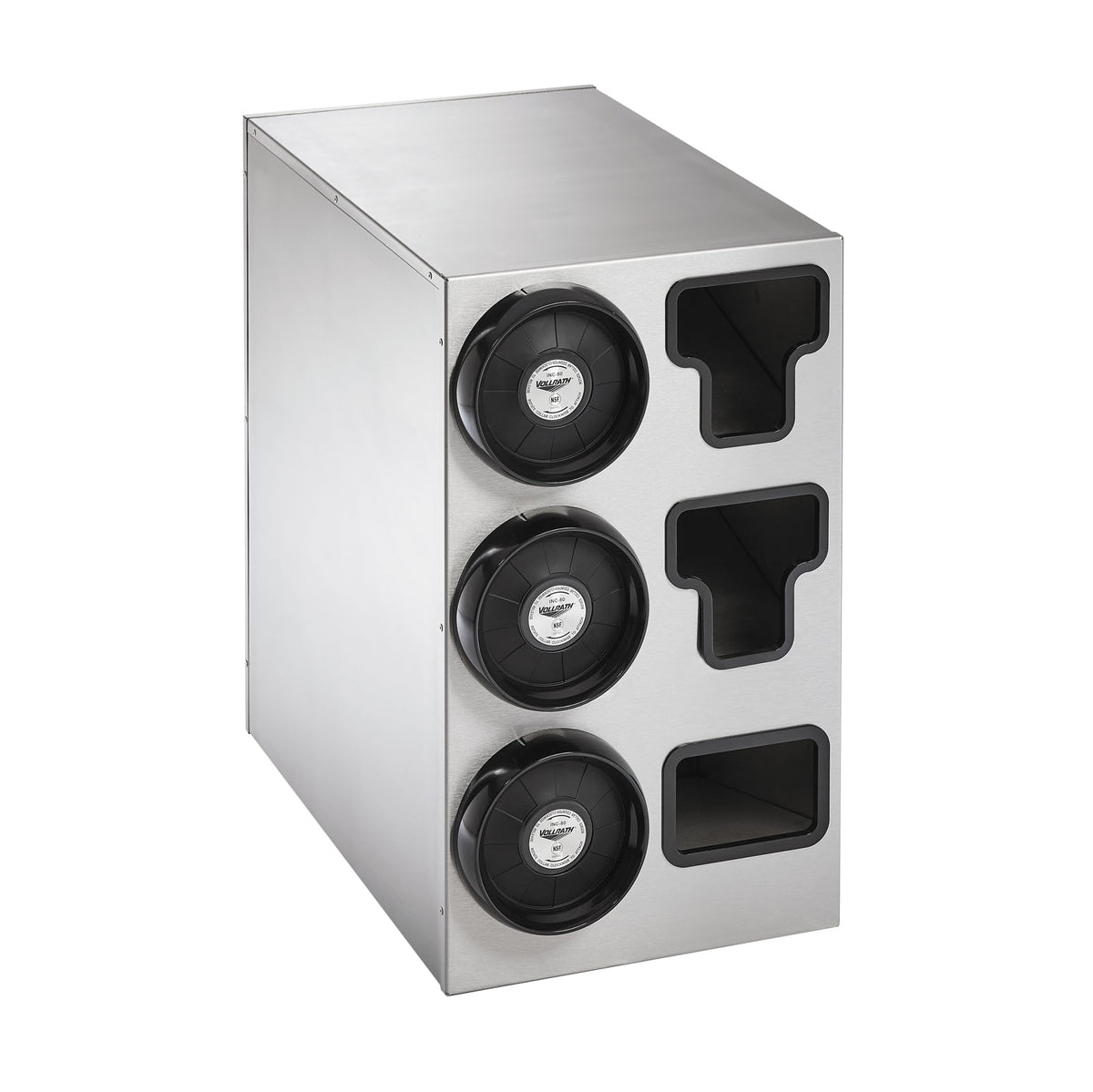 Vollrath 58833 Cup,14-1/4"W x 23-1/4"D x 24"H,4 Sleeve (2-1/4"-4-3/4" Rim),2 T-Lid Holders & Straw Pocket,Steel