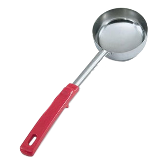 Vollrath 62182 Spoodle 8 Oz Stainless Serving Spoon with Orange Grip N Serv Handle, Made in USA — Case of 12 pieces