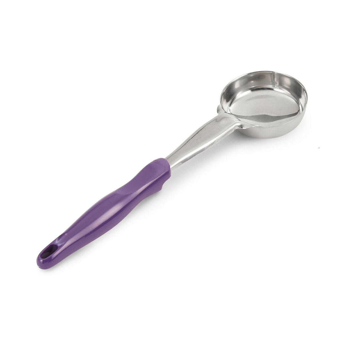Vollrath 6433480 Spoodle, 4 oz, 18/8 Stainless Steel, Purple Handle, 13-5/16" Length — Case of 12 pieces