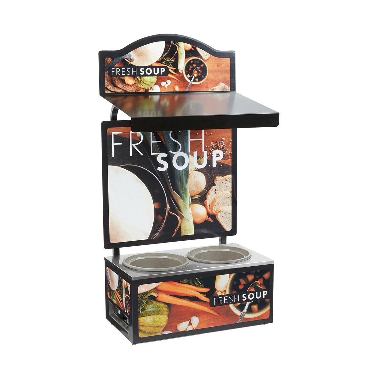 Vollrath 7203202 Cayenne Twin Well Soup Merchandiser with Menu Board