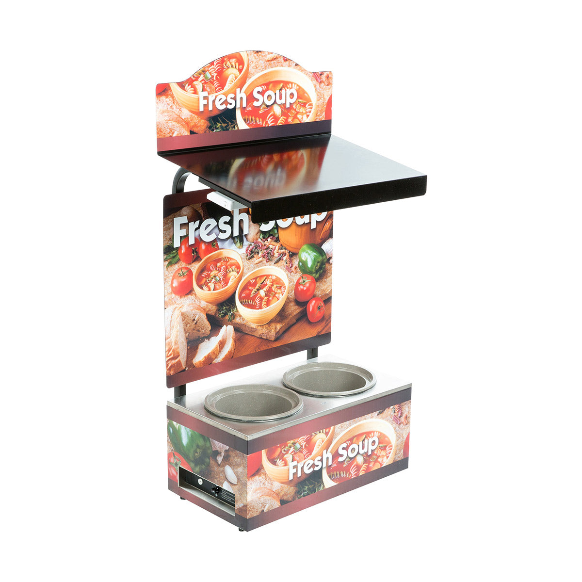 Vollrath 7203203 Cayenne Twin Well Soup Merchandiser with Menu Board