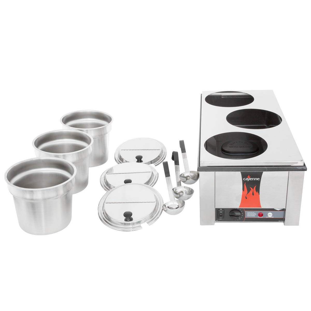 Vollrath 72788 Cayenne 4/3 Rectangular Heat 'N Serve Rethermalizer with Accessory Kit