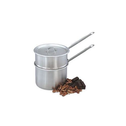 Vollrath 77020 Double Boiler, 2 Quart Stainless Steel with 6 13/16" Handles, Solid Cover