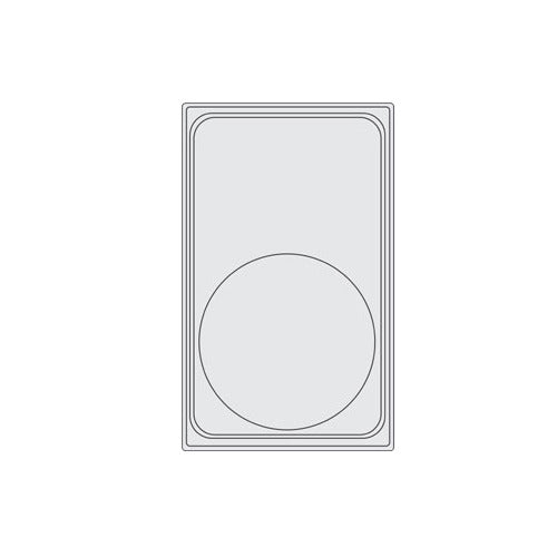 Vollrath 8240714 Miramar Template - 1 Large Round Pan, 12-Gauge Stainless Steel, 12" x 20" Wells