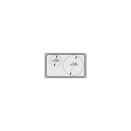 Vollrath 8242414 Miramar Single Size Template, Stainless Steel, 21-1/8" x 12-3/4", 2 Round Cutouts