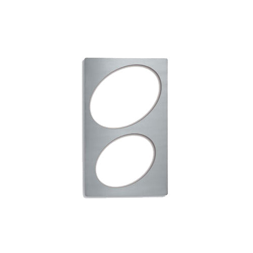 Vollrath 8243114 Miramar Single Size Template, Stainless Steel, 2 Oval Cutouts, 21-1/8" x 12-3/4"