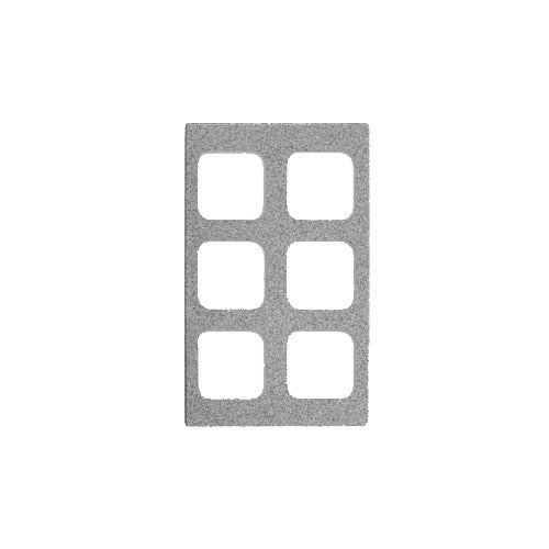 Vollrath 8244324 Miramar Template, 6 Pan Capacity, 12" x 20", Gray Granite, Thermoset Resin