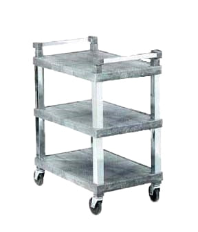 Vollrath 97102 3 Shelf Open Utility Cart w/ Chrome Uprights and 200 lbs. Capacity