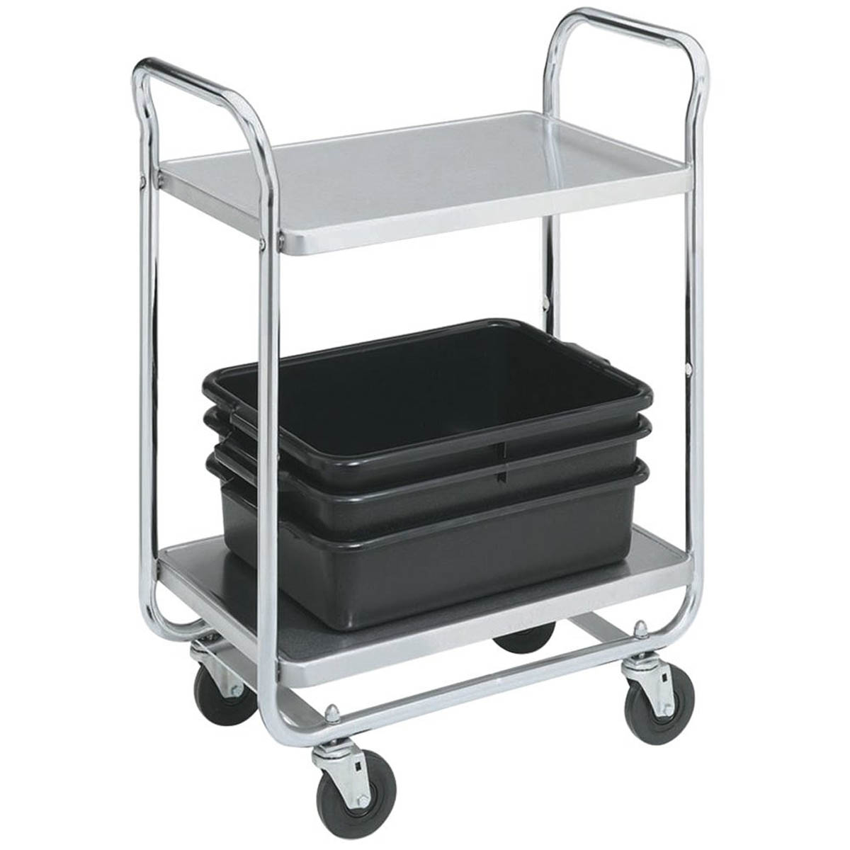 Vollrath 97161 Chrome Plated Two-Shelf Thrift-I-Cart - 40.5 x 21 x 36.5