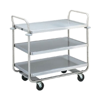 Vollrath 97168 Stainless Steel 3-Shelf Caravelle Tubular Utility Cart - 37.5 x 21 x 35.5