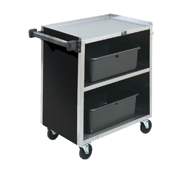 Vollrath 97181 Stainless Steel 3 Shelf Bussing Cart w/ Black Vinyl Finish - 30.8 x 17.7 x 33.7