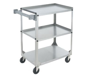 Vollrath 97320 Three Shelf Knocked Down Stainless Steel Utility Cart - 27.5 x 15.5 x 32.62