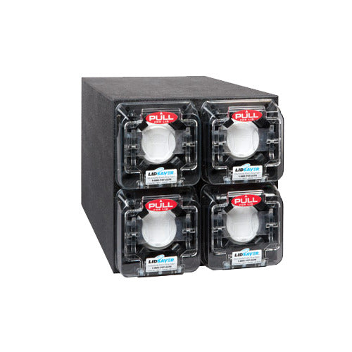 Vollrath C4X LidSaver Cabinet - Black Plastic, 4-Compartment, V/H Positions, Faceplate