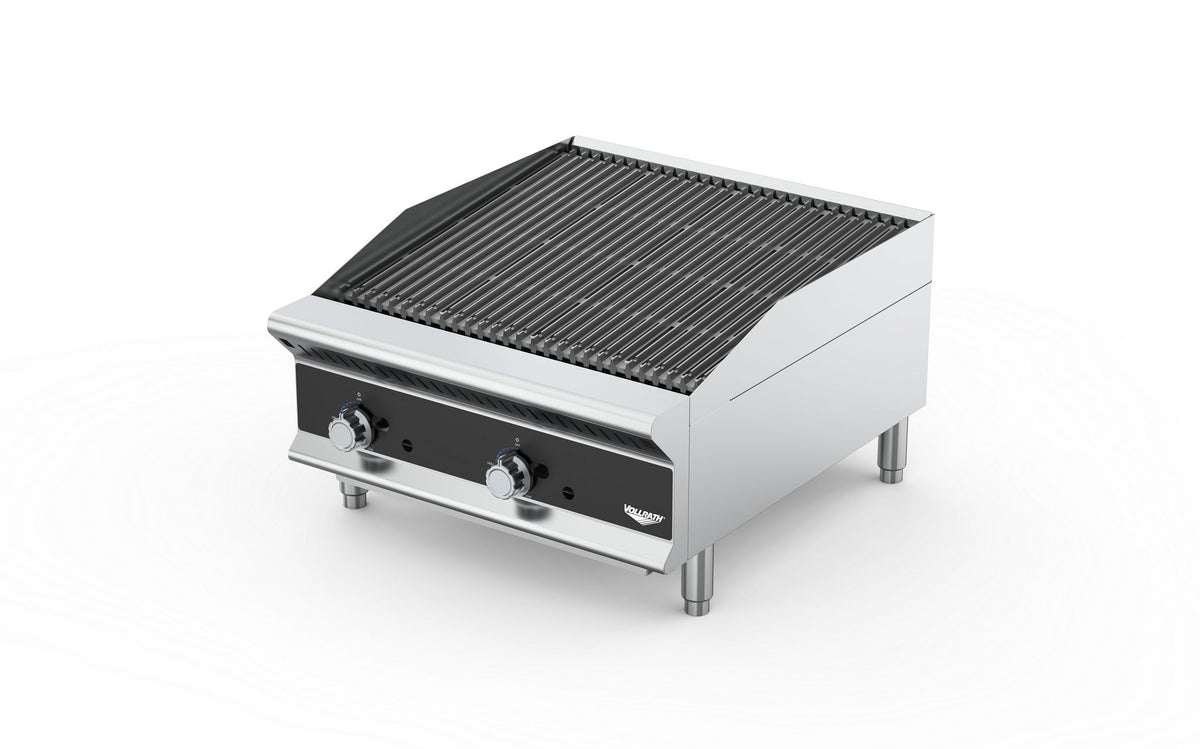 Vollrath CBGMD-24 24" Countertop Medium Duty Gas Radiant/Lava Rock Charbroiler, 80.000 BTU
