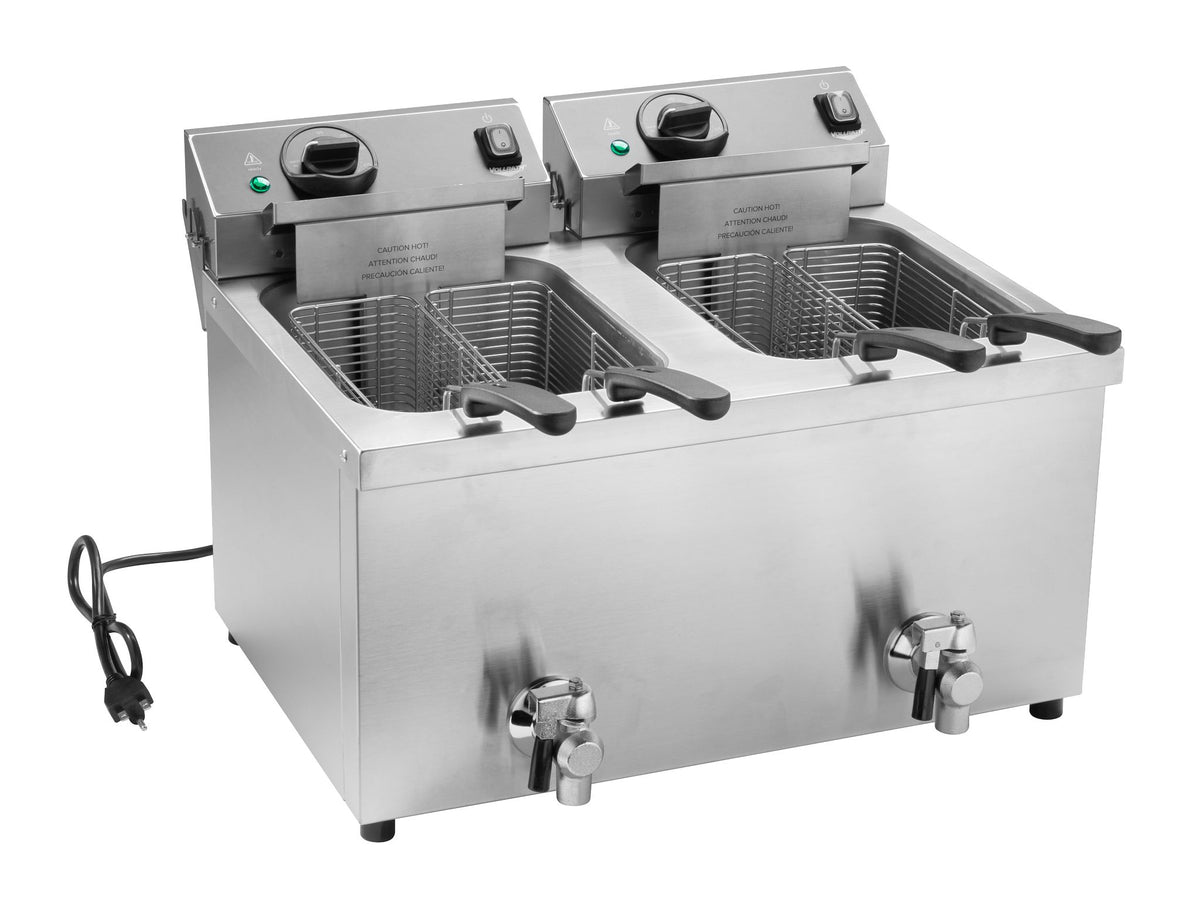 Vollrath CF4-3600DUAL Split Pot Countertop Electric Fryer w/ 4 Small Baskets, 30 lbs Fat Capacity