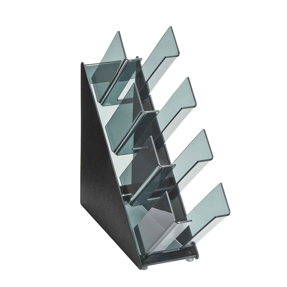 Vollrath CTCL-4B 4 High Lid Organizer, 5-1/4"W x 20-3/4"D x 19-1/2"H, Black ABS Smoked Acrylic