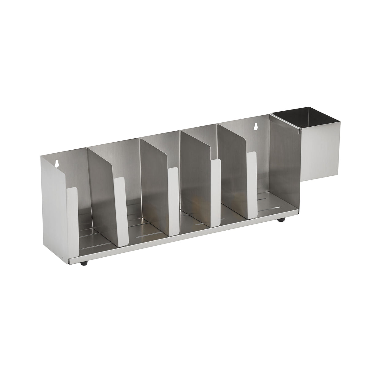 Vollrath CTL5 Horiz 5-Section Lid Organizer Straw Holder 8" H x 22-1/2" W x 5" D Stainless Steel