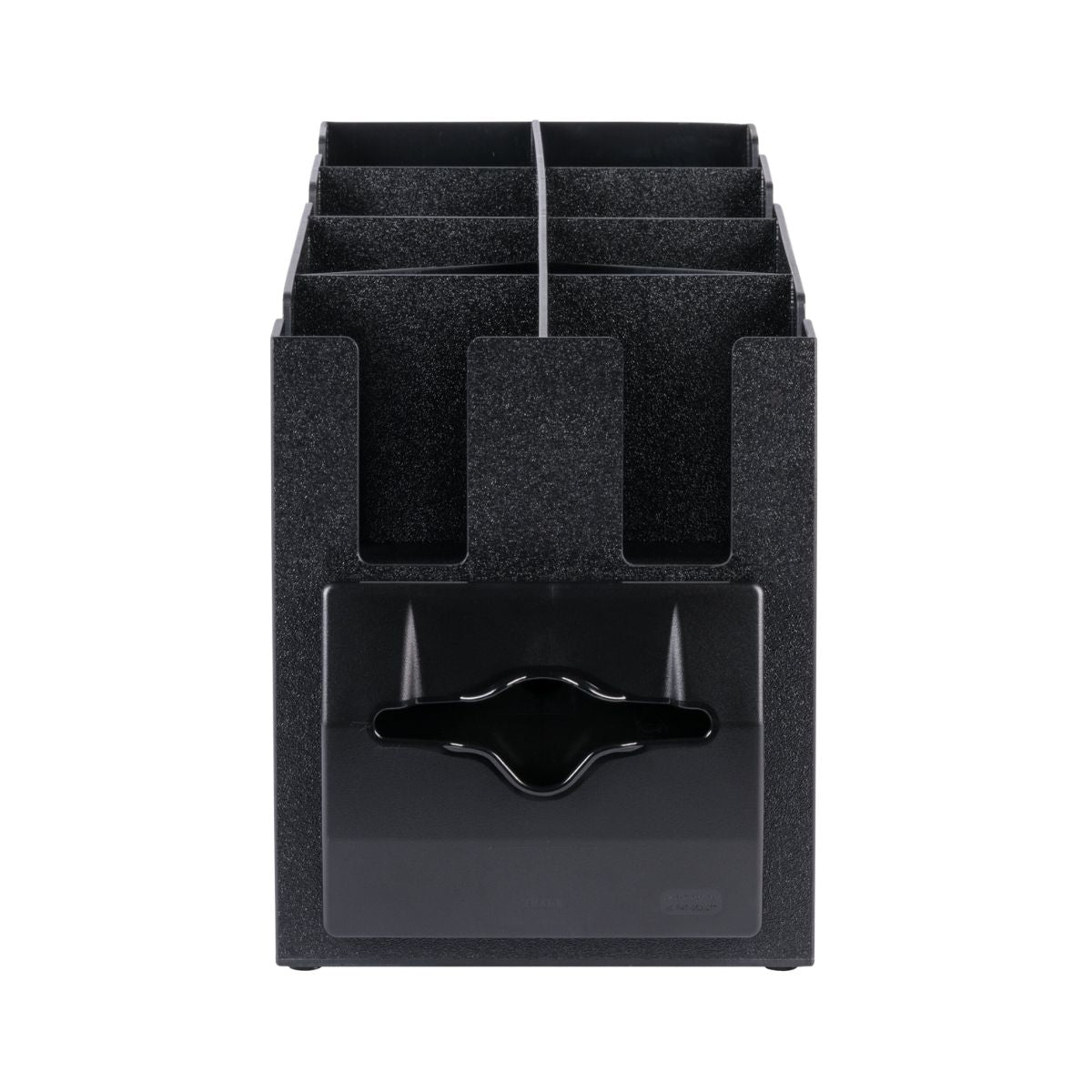 Vollrath CTNCLS-06 Napkin Dispenser 9-1/16"Wx19-1/4"Dx15-3/16"H Holds 100 Black ABS Napkins Cup Lid