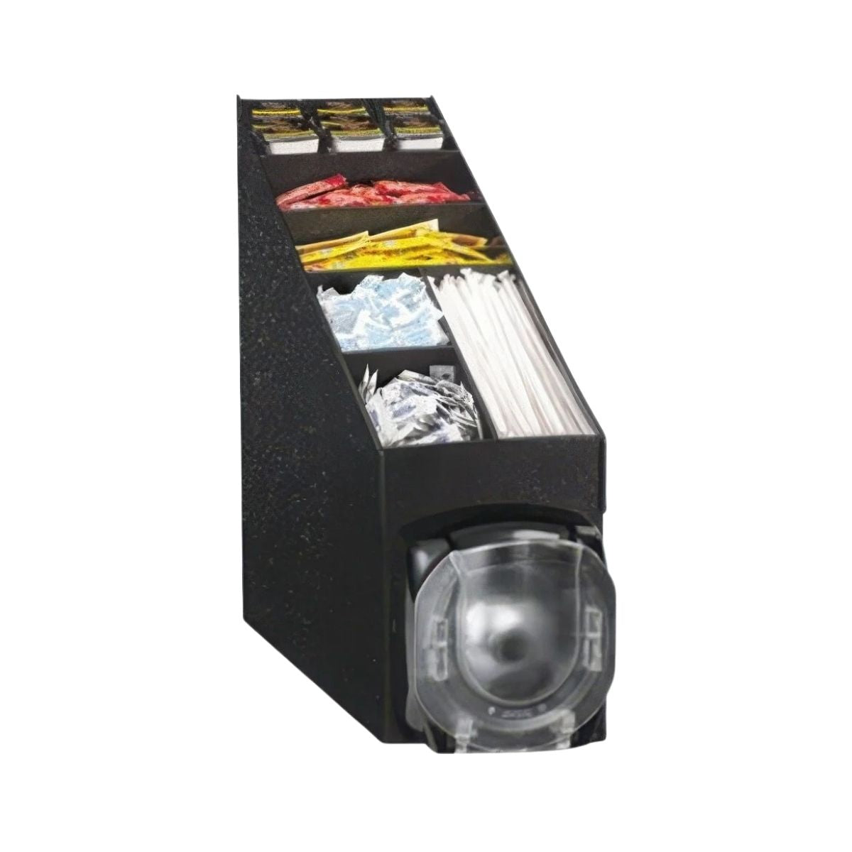 Vollrath K2VLCLDS LidSaver3 Dispenser, 23-3/8" Black Plastic, 1 Lid Comp, Cup & Straw Organizer