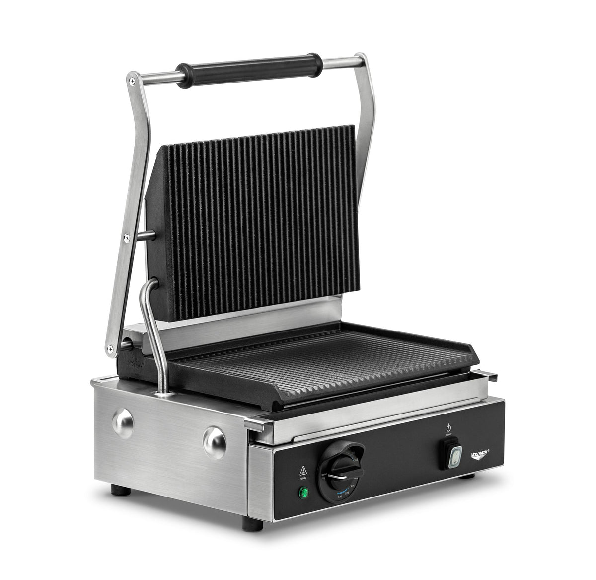 Vollrath PSG4-SG120-C Single Cast Iron Panini Sandwich Grill w/ Grooved Plates for Canadian Use