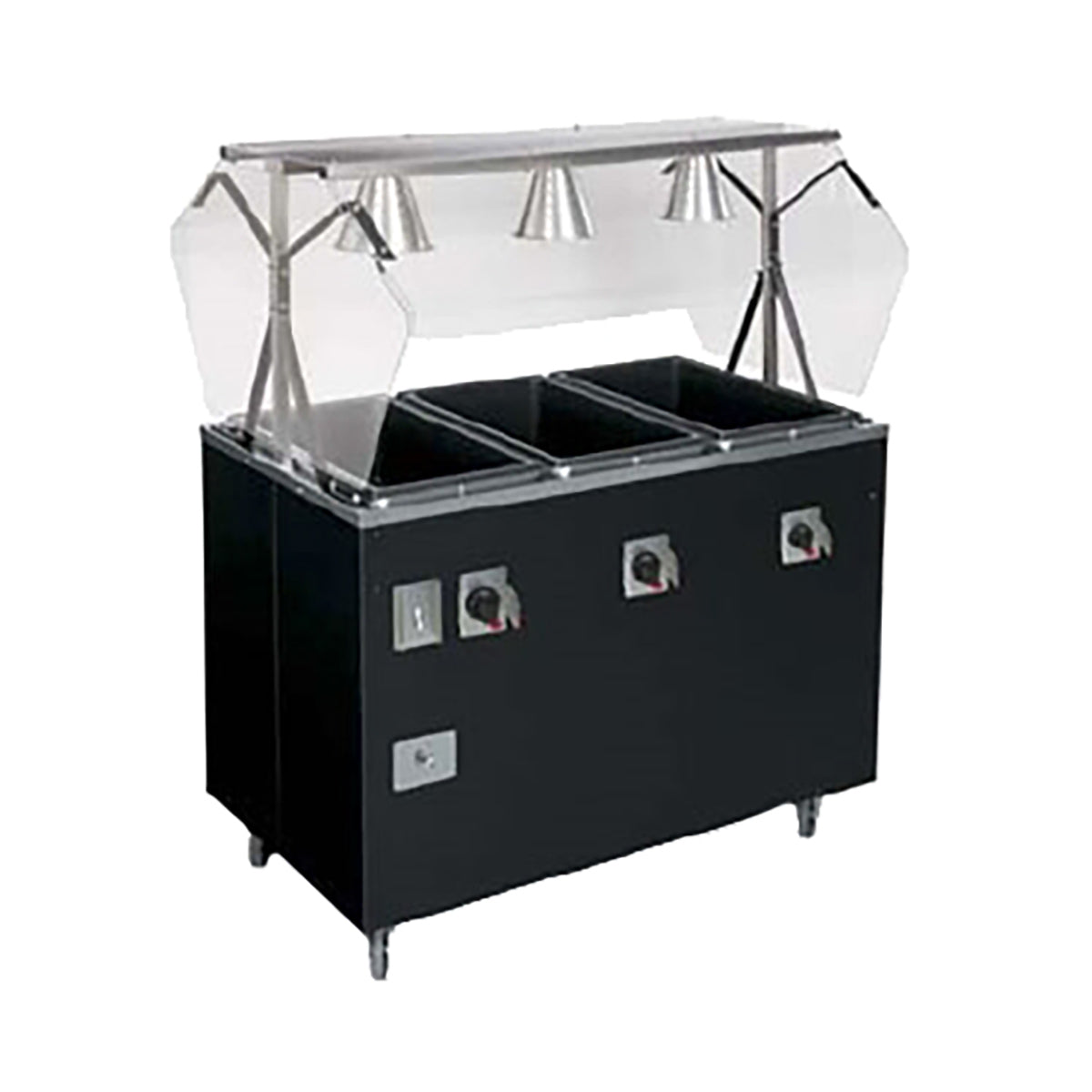 Vollrath T38707464 46" 2-Series Affordable Portable (3) Sealed Well Hot Food Station Deluxe