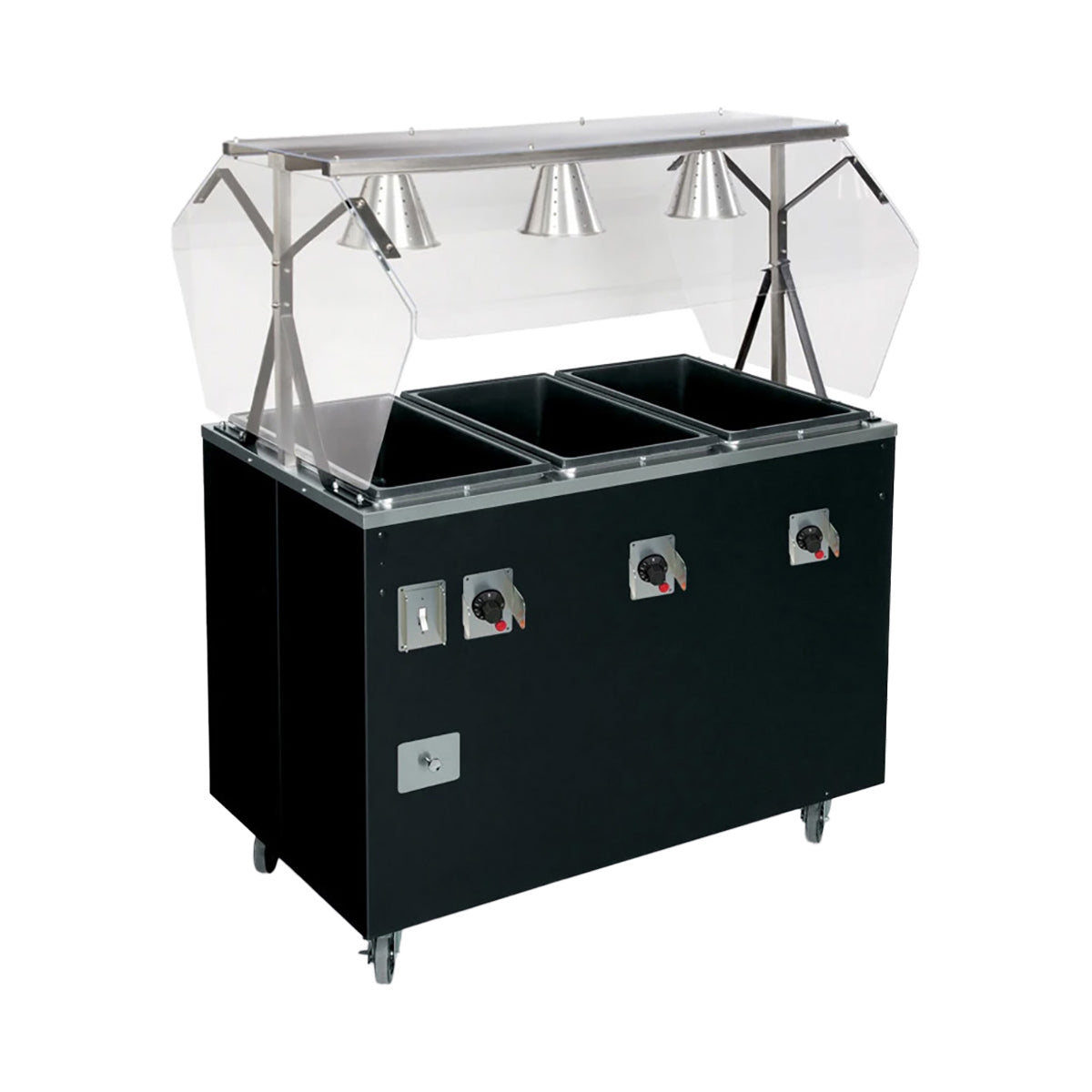 Vollrath T38768464 46" 2-Series Affordable Portable (3) Sealed Well Hot Food Station Deluxe