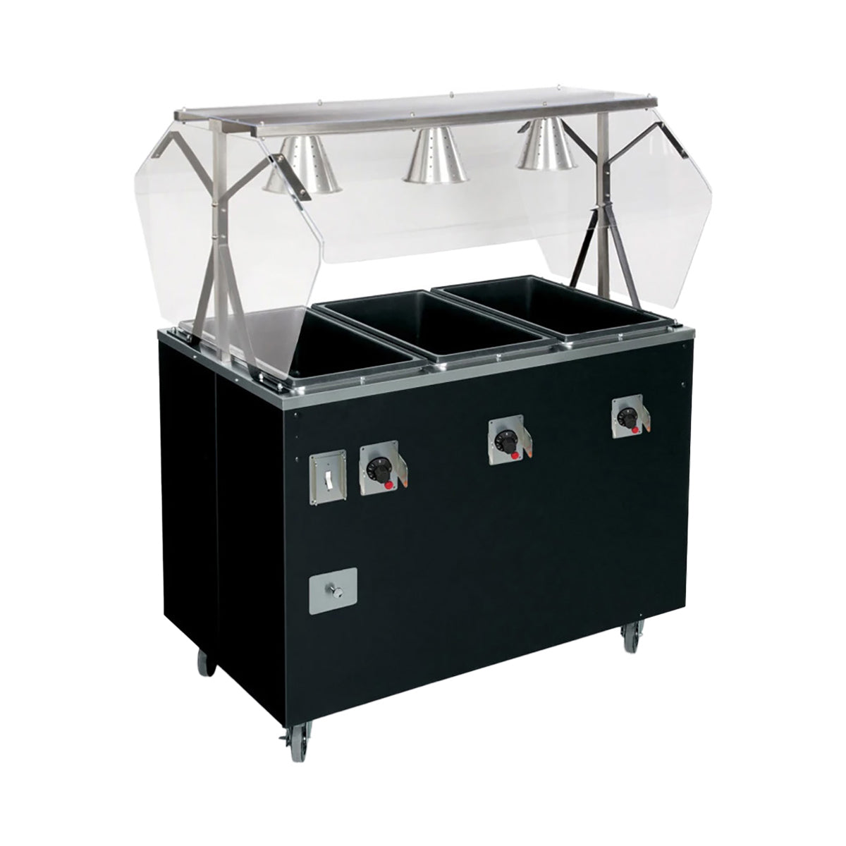 Vollrath T38936464 46" 2-Series Affordable Portable (3) Sealed Well Hot Food Station Deluxe