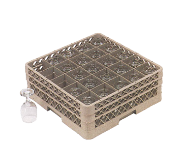 Vollrath TR6BB Full-Size Glass/Stemware Rack, 25-Compartment 3-1/2" Square, Double-Wall Co-Polymer Construction, Open Bottom & Sidewalls, Handles on All Four Sides, Snap-Fit Extenders, NSF Certified, Specify Color — Case of 2 pieces