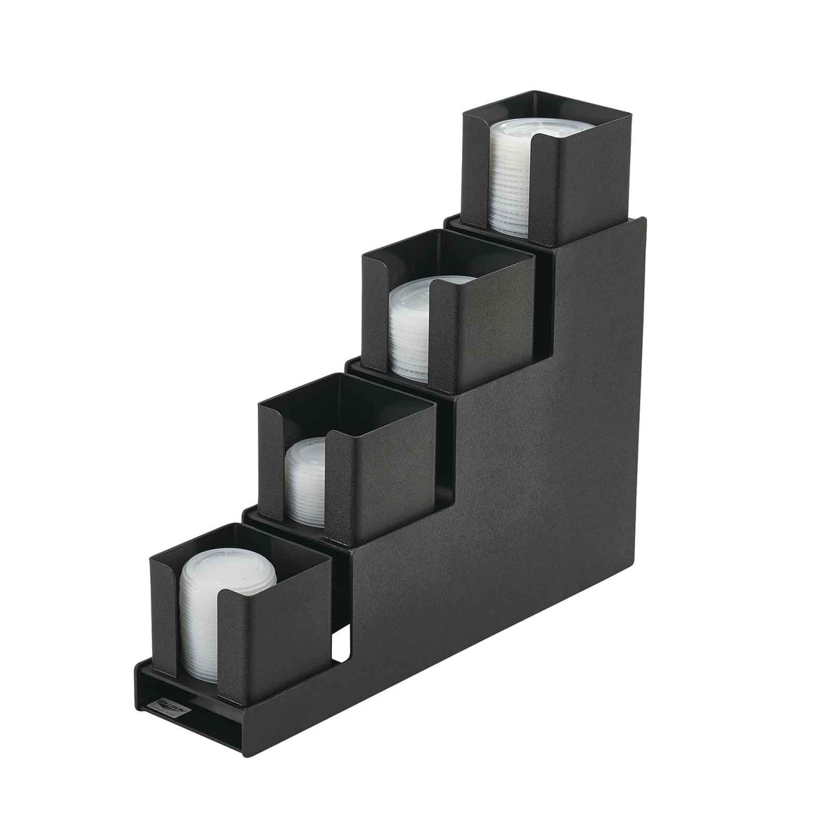 Vollrath VL-4 Countertop Lid Dispenser, Black, ABS Plastic, 2- 4-1/8\", 2-4 7/8\" Compartments
