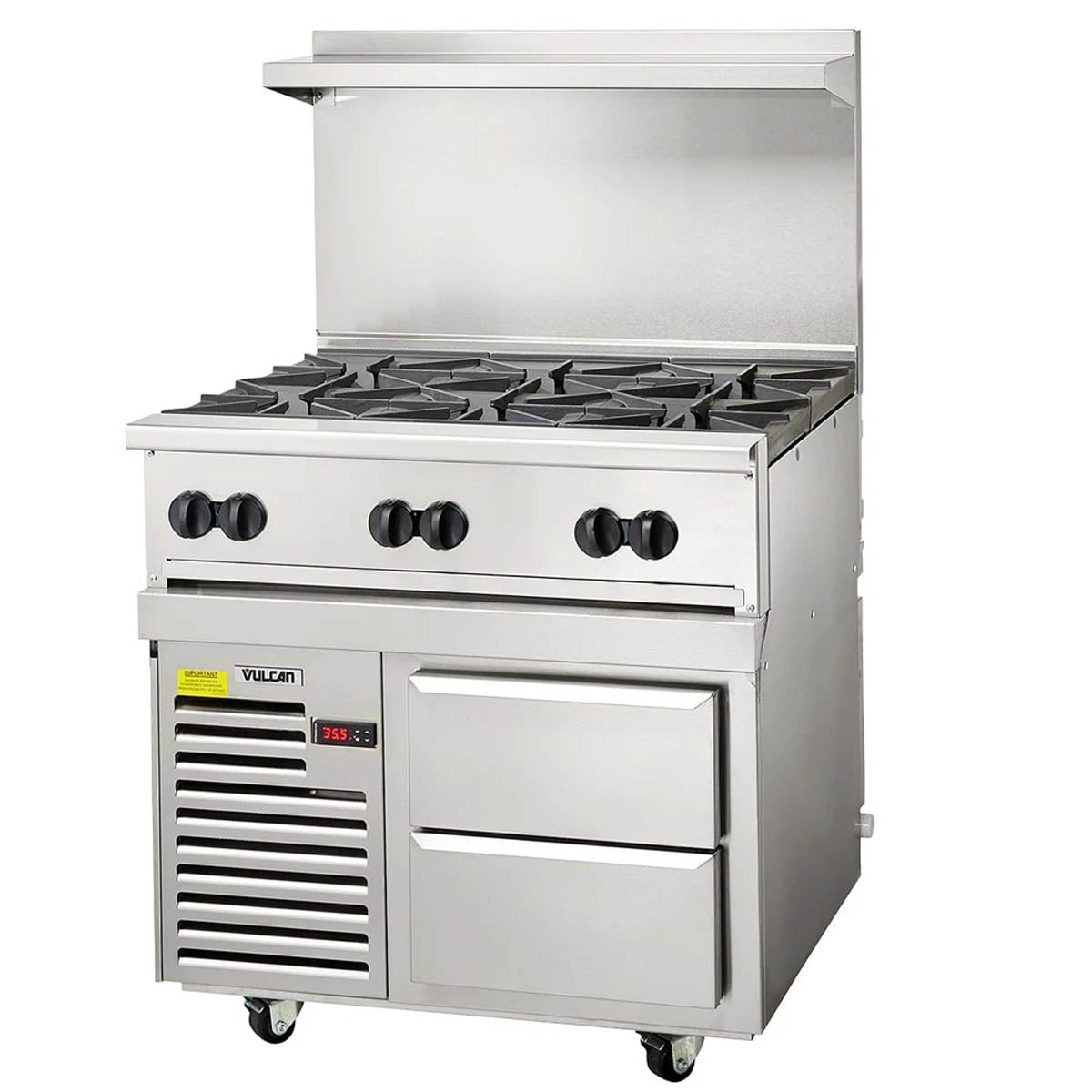 Vulcan 36R-6B 36-Inch Commercial Gas Range — 6 Burners, Manual Control