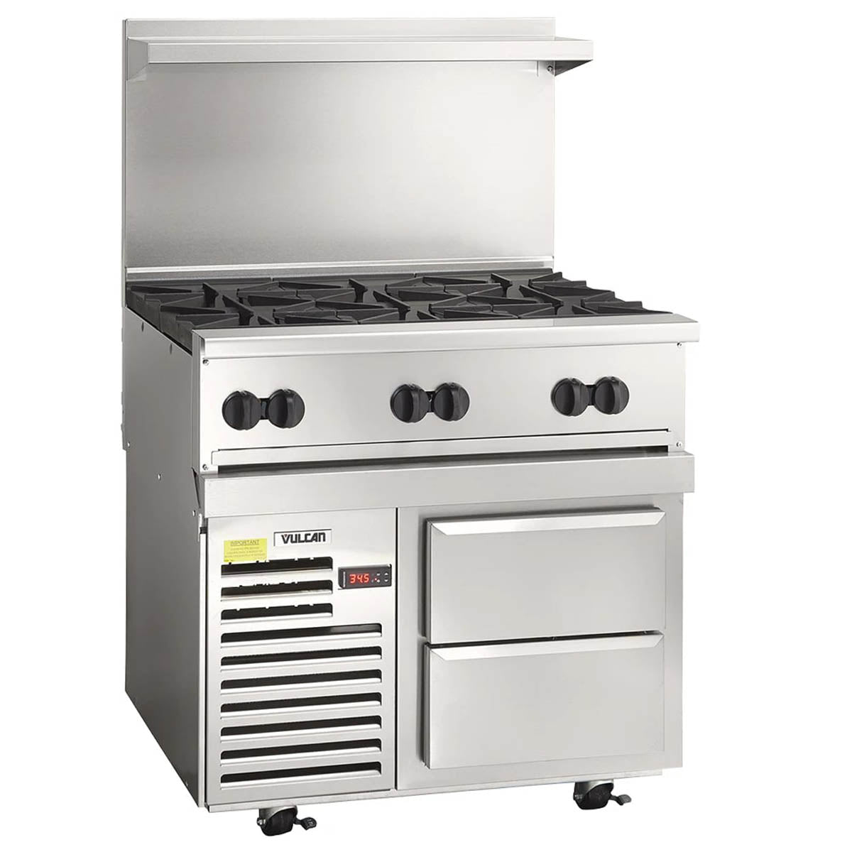 Vulcan 36R-6B 36-Inch Commercial Gas Range — 6 Burners, Manual Control